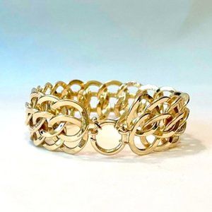 14k Gold over Sterling Silver Bold Fancy Link 8" Bracelet